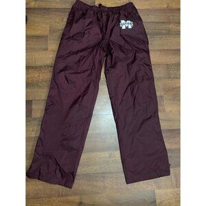 M State Pants Mens L Burgundy Track Windbreaker Lightweight